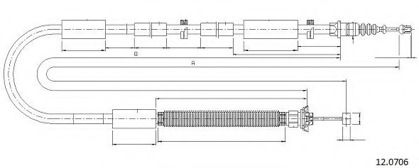CABOR 12.0706 Cable, parking brake